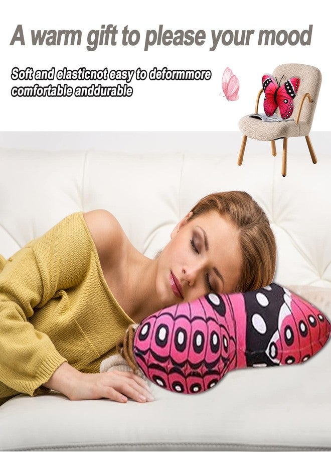 CHELEI2019 15.7" Butterfly Pillow Pink Butterfly Stuffed Animal Plush Toy Decor Gift for Kids - Image 3